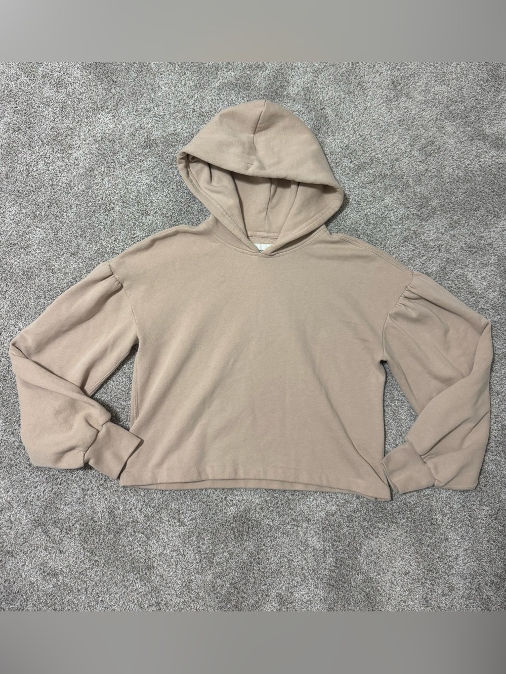 Abercrombie & Fitch Beige Hoodie, Cropped, Small, Clean Girl, Neutral